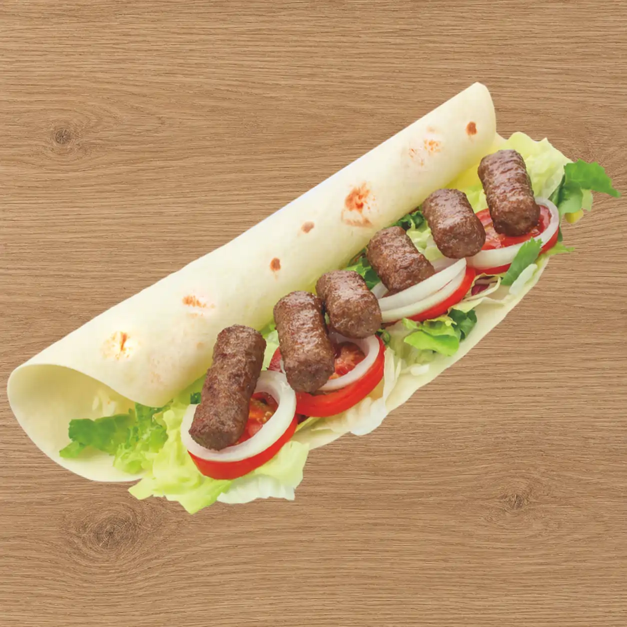 Cevapcici im Fladenbrot (5 stk.)